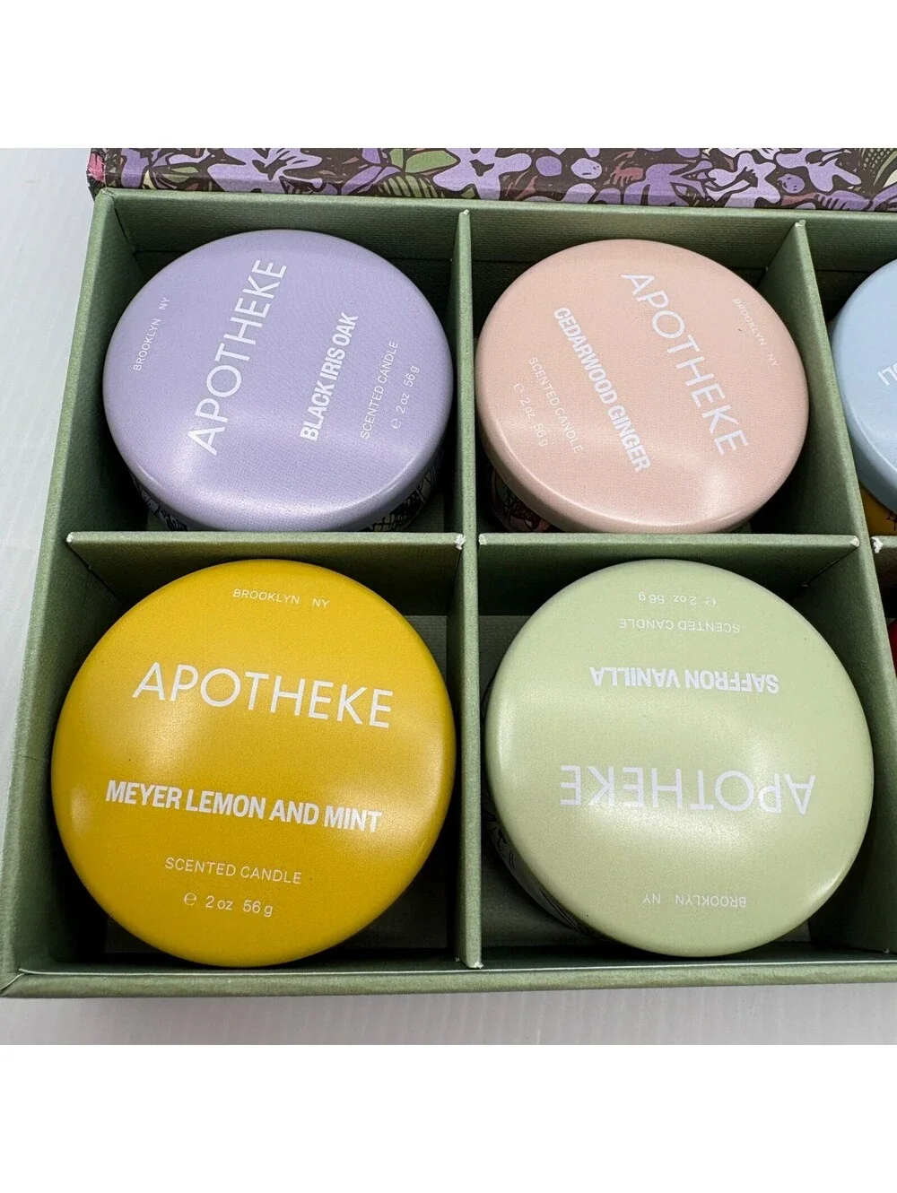 Apotheke Garden Discovery Set 6 Scented 2 Oz Tin Candles 12 Oz Assorted USA